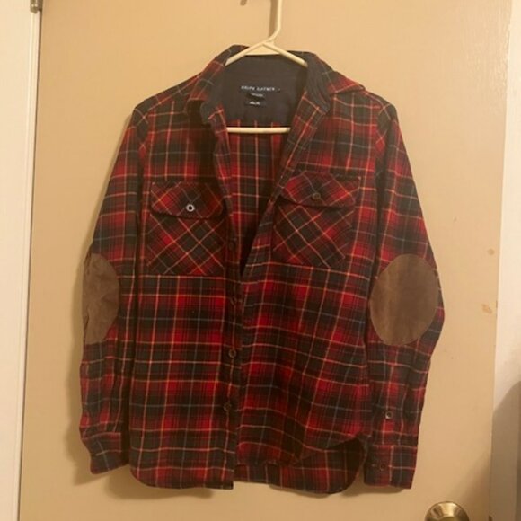 Ralph Lauren Buffalo Plaid Check Flannel Button Down Shirt with Leather Elbows - Picture 1 of 8
